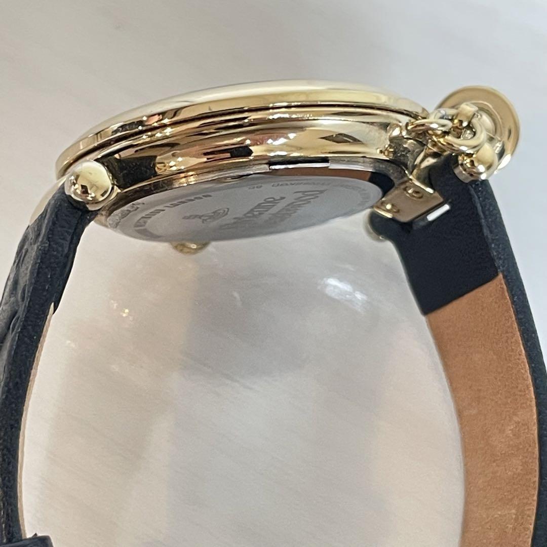 Vivienne Westwood Black Leather Orb Watch
