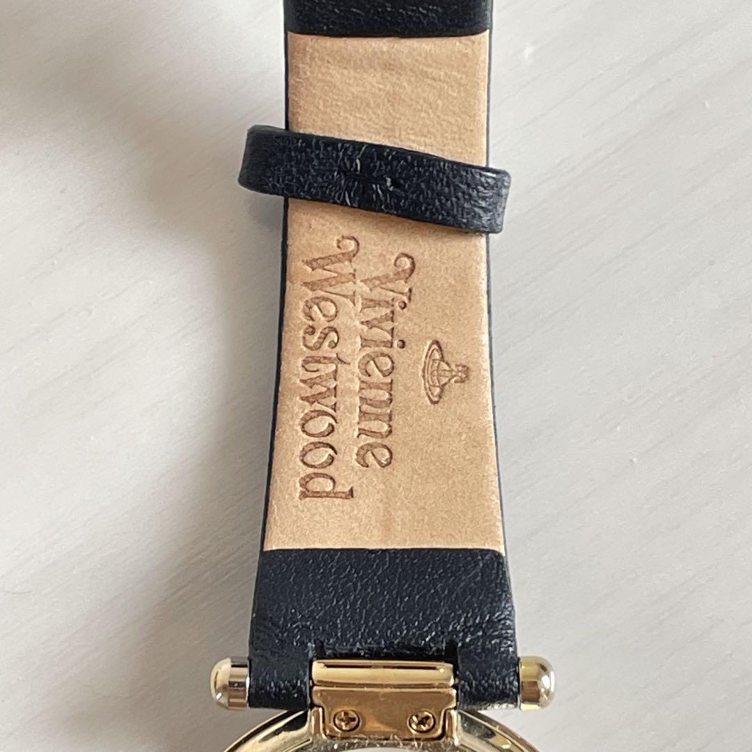 Vivienne Westwood Black Leather Orb Watch