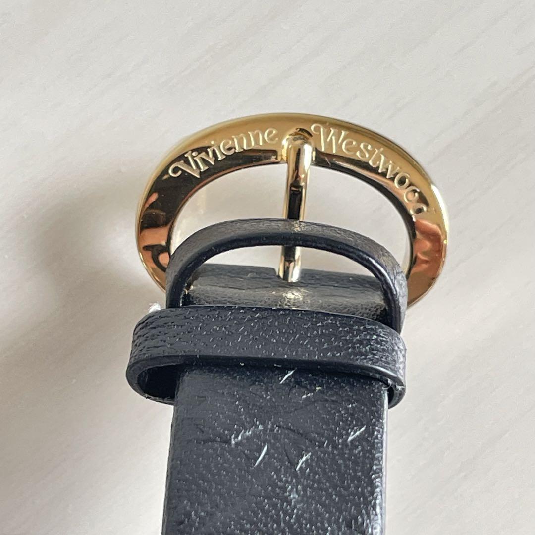 Vivienne Westwood Black Leather Orb Watch