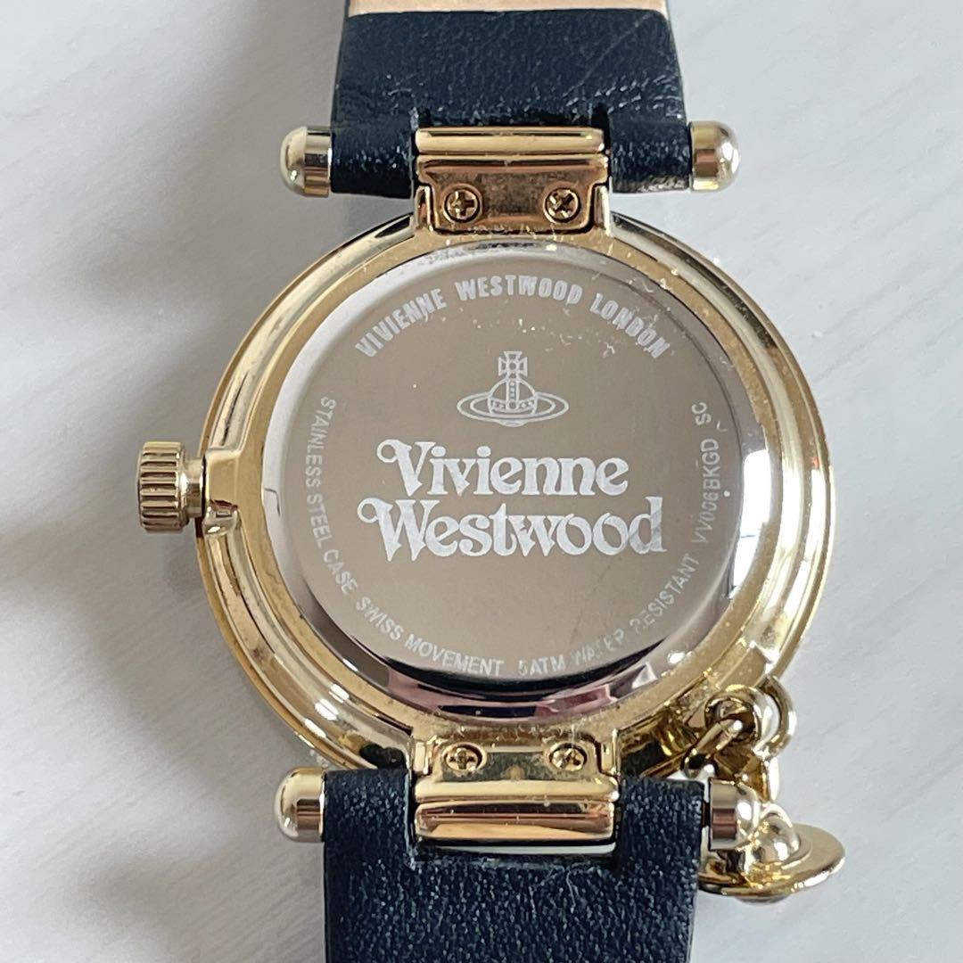 Vivienne Westwood Black Leather Orb Watch